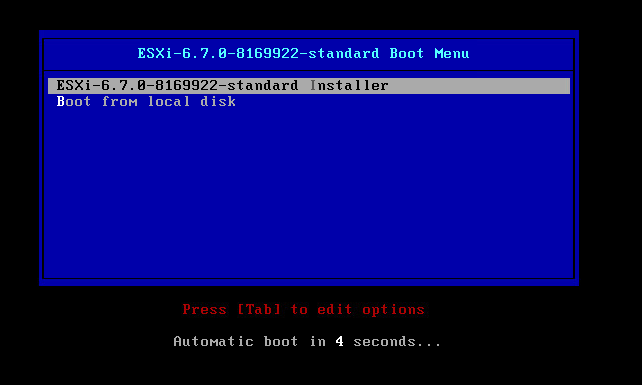 VMware installer running from a Ventoy USB